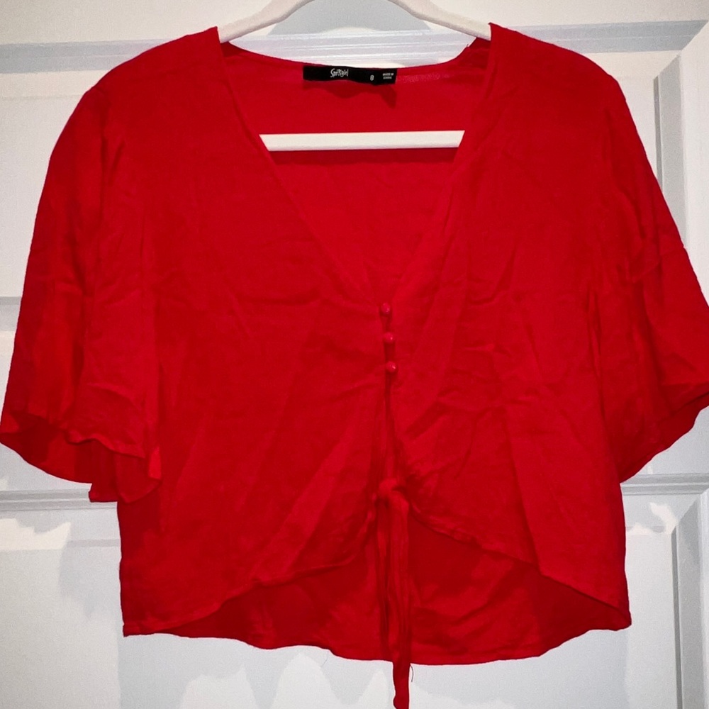Sportsgirl red crop top